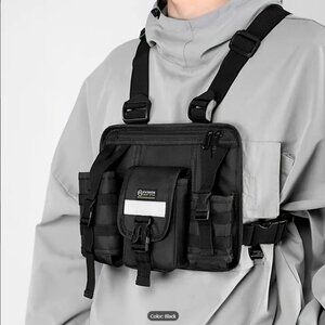 Tactical chest Bag with Back Storage BLack NWT